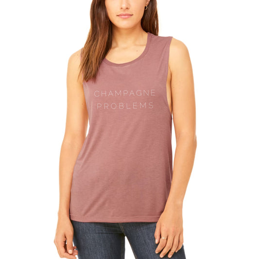 Champagne Problems Graphic Tank Top - Cute Summer Shirt for Women