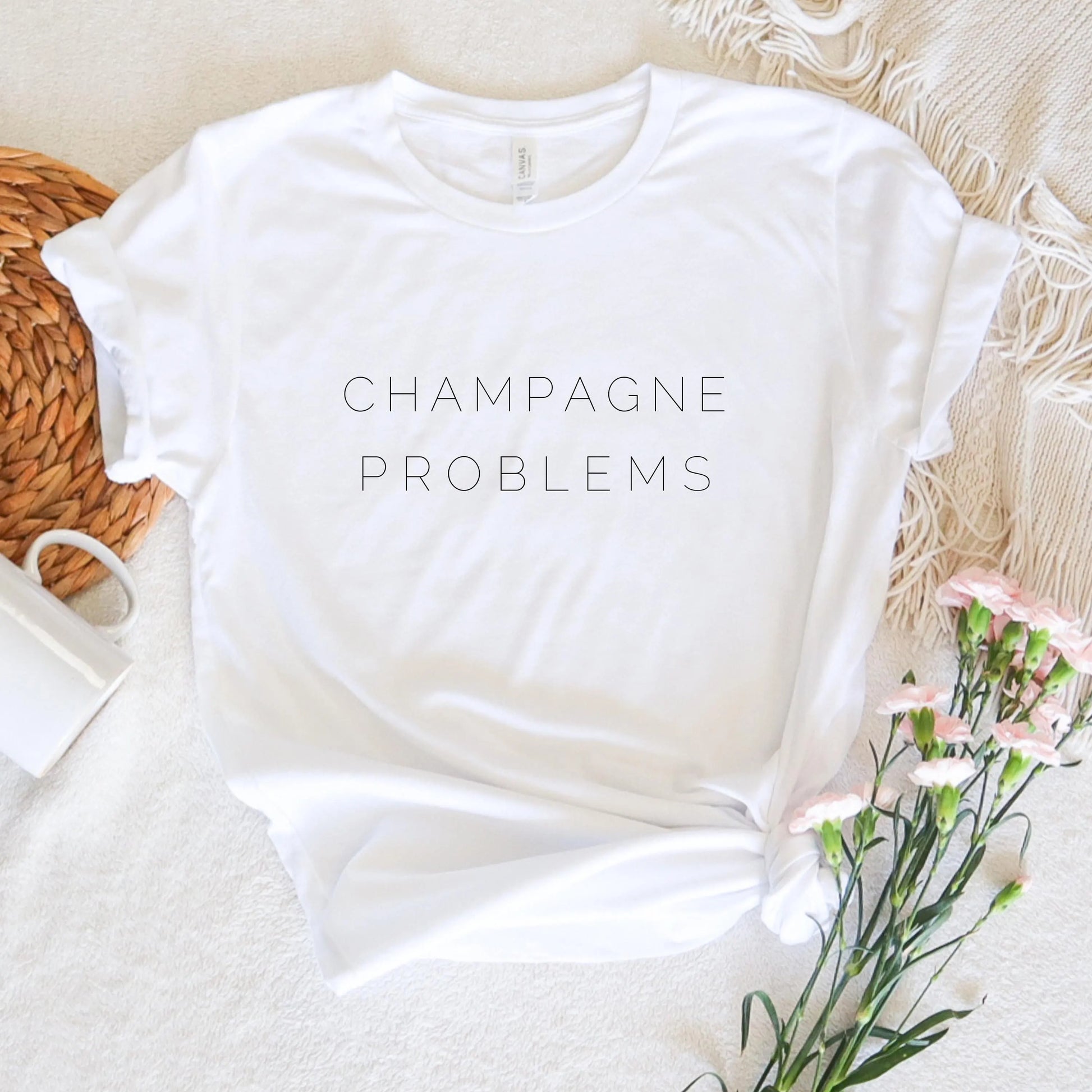 champagne lover shirt white